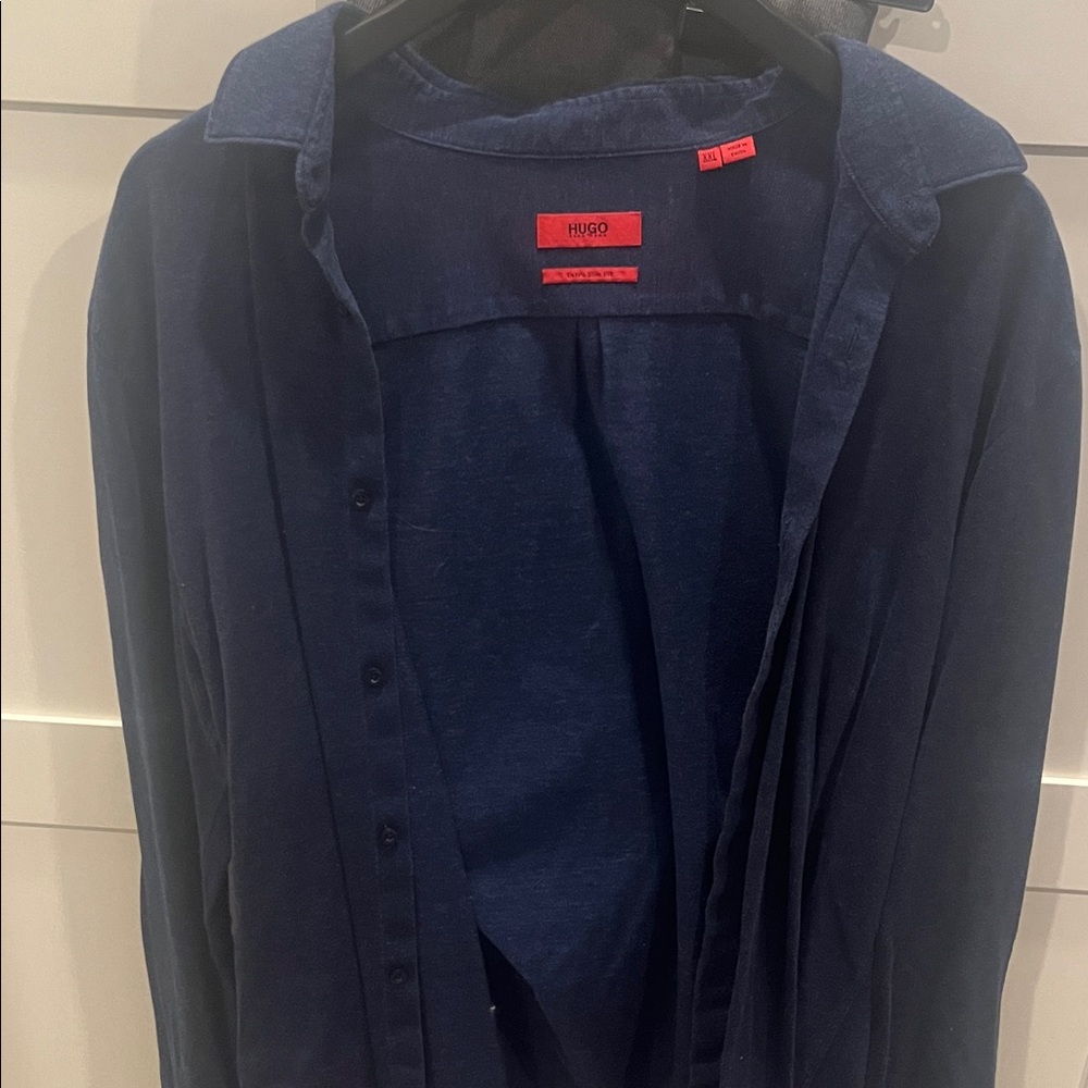 Hugo boss Navy Blue Button-Up Shirt